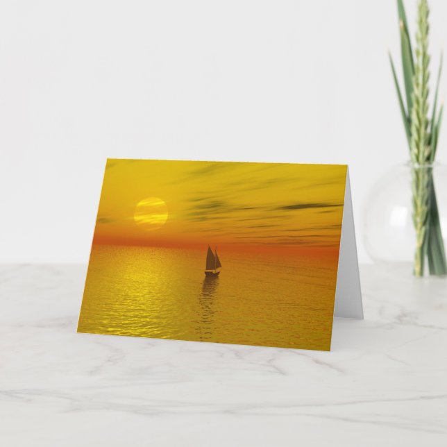 Carte Un bateau à voile (Devant)