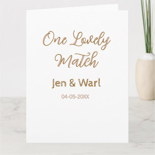 Carte un beau mariage rose nom date or couple