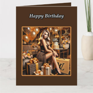 Carte Un bel anniversaire de femme luxueux