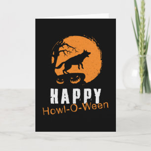 Carte Un berger allemand heureux Howl-O-Ween Vintage amu