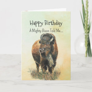 Carte Un bison Buffalo Personnalité Anniversaire Animaux
