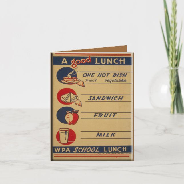 Carte Un Bon Déjeuner D'École (Devant)