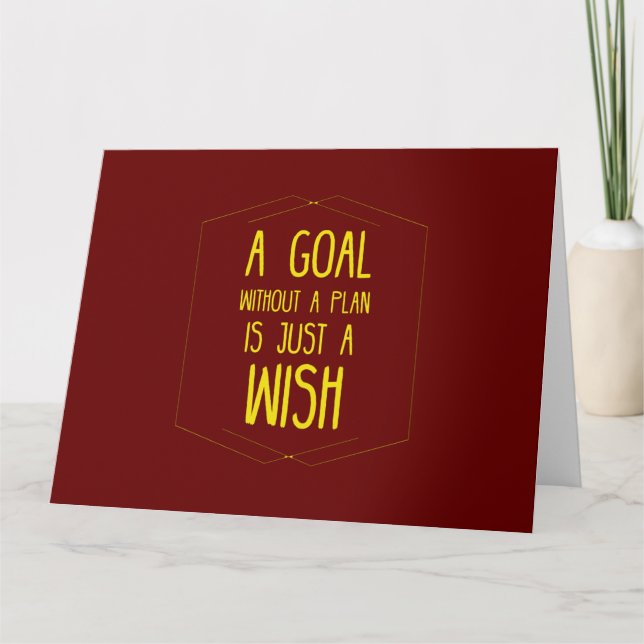 Carte Un but sans une citation inspirante de plan (Devant)