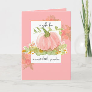 Carte Un Cadeau Pour Bébé Doux Petites Fleurs Citrouille