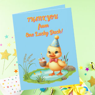 Carte Un chanceux canard photo fille Anniversaire de enf