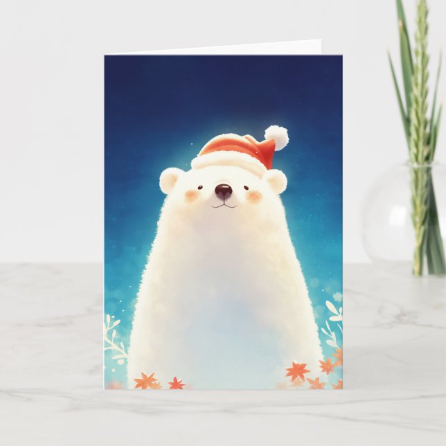 Carte Un Charme Saisonier d'Ours Polaire (Devant)