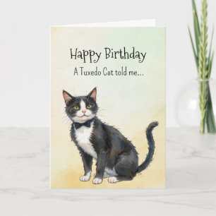 Carte Un chat Tuxedo Personnalité Anniversaire Animal