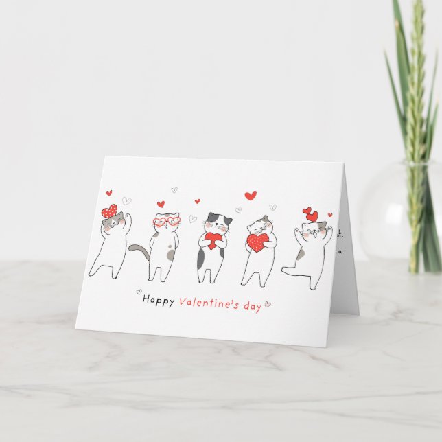 Carte Un chat Valentine (Devant)