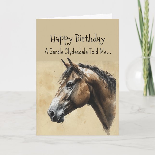 Carte Un Cheval Clydesdale Personnalité Anniversaire (Devant)