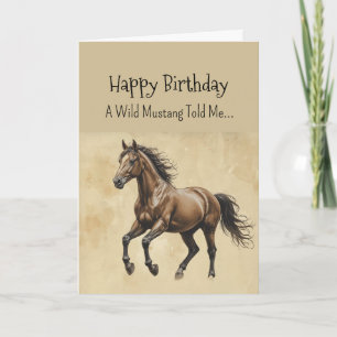 Carte Un Cheval Mustang Personnalité Anniversaire