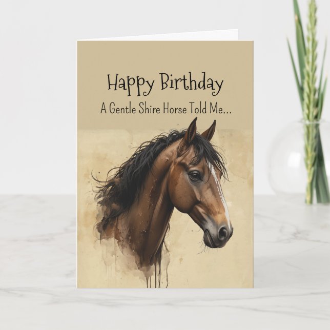 Carte Un Cheval Shire Personnalité Anniversaire (Devant)