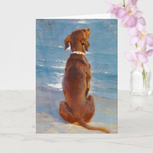 Carte Un chien brun assis par P.S. Kroyer (Orchidée)