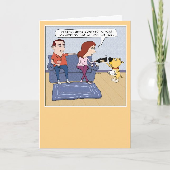 Carte Un chien d'entraînement mignon et amusant pour Ver (Devant)