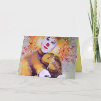 Carte Un clown doux jouant du violon