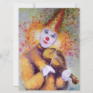Carte Un clown doux jouant du violon