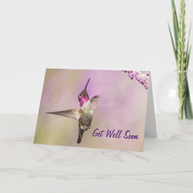 Carte Un colibri rose en vol s'en sort bientôt (Devant)
