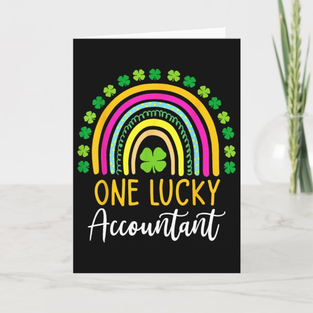 Carte Un comptable chanceux Saint-Patrick shamrocks  (Devant)