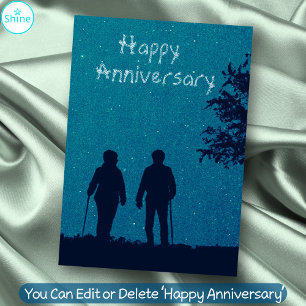 Carte Un Couple Âgé Vieille Ensemble Joyeux Anniversaire