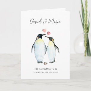 Carte Un couple de pingouins amoureux