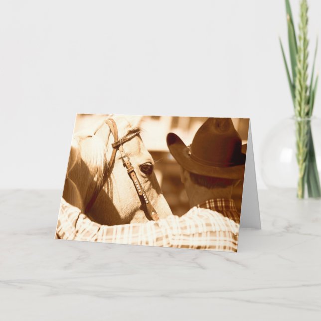 Carte Un cowboy et son cheval (Devant)