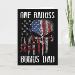 Carte Un D Bonus Papa de substitution Crâne Drapeau amér