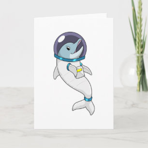 Carte Un dauphin en tant qu'astronaute en costume