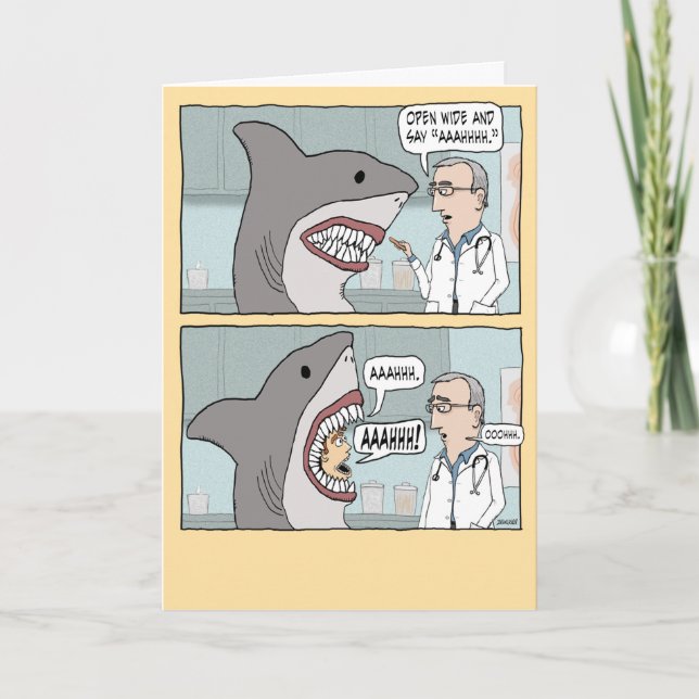 Carte Un drôle de docteur donne à requin une vérificatio (Devant)
