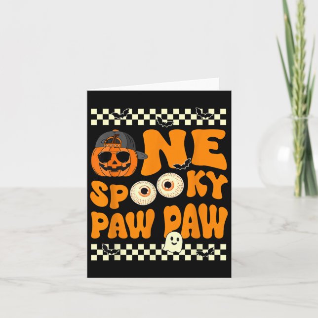 Carte Un Éffrayant Paw Paw Premier Anniversaire Hallowee (Devant)