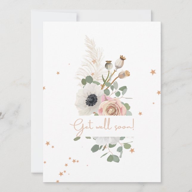 Carte Un élégant bouquet de fleurs avec message (Devant)