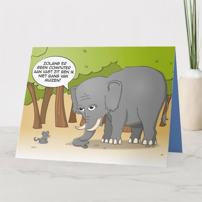 Carte Un éléphant n'a pas peur des souris. (Devant)
