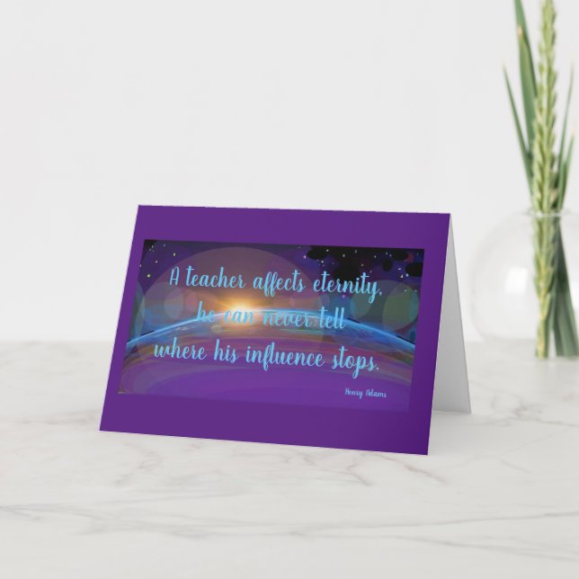 Carte Un enseignant affecte l'éternité (Devant)