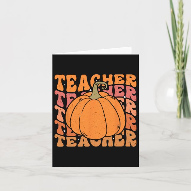 Carte Un Enseignant citrouille Tombe Thanksgiving Retour (Devant)