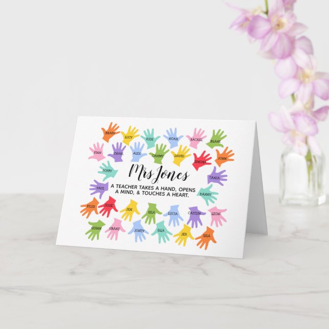 Carte Un enseignant prend un coup de main, ouvre un espr (Orchidée)