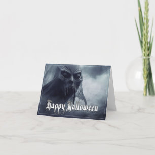 Carte Un fantôme noir dans un paysage désarmé - Hallowee