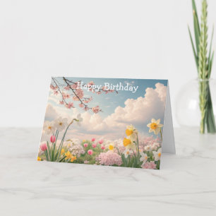 Carte Un fond floral printanier