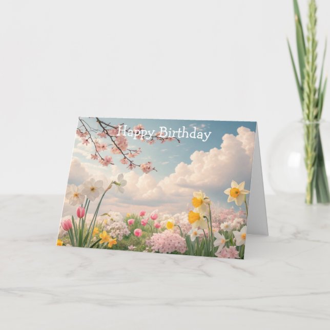 Carte Un fond floral printanier (Devant)