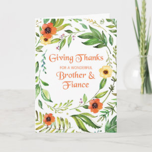 Carte Un frère et une fiance remercient Thanksgiving Wre