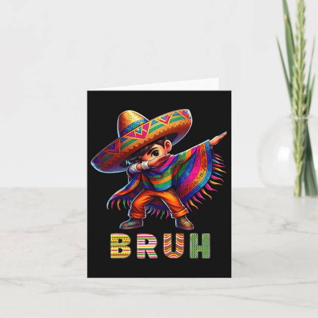 Carte Un garçon mexicain Dabbing Poncho Cinco De Mayo Fu (Devant)