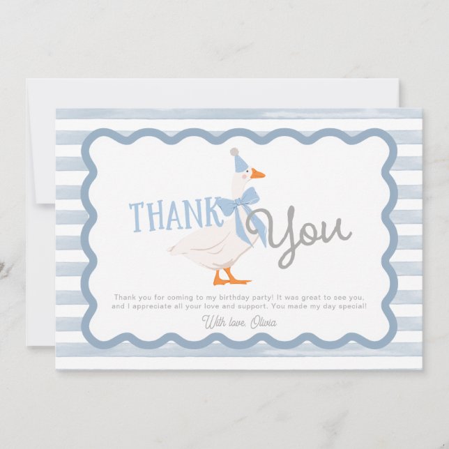 Carte Un Garçon Silly Goose 1er Anniversaire Merci (Devant)