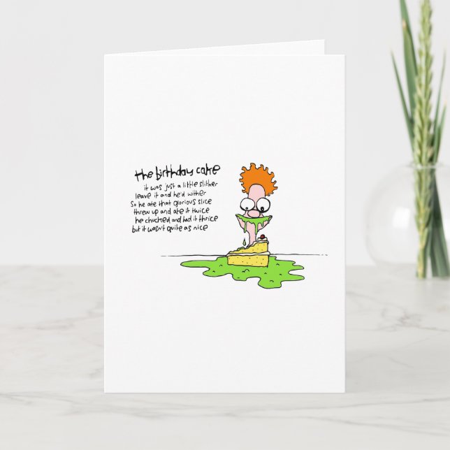 Carte Un gâteau d'anniversaire si gentil qu'il l'a mangé (Devant)