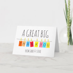 Carte Un Grand Grand Merci, Un Bout Bright Bunting -