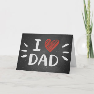 Carte Un hommage au tableau noir : J'❤️ Papa