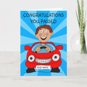 Carte Un Homme Heureux vient de passer le test de condui