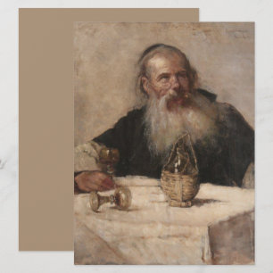 Carte Un homme juif boit du vin (par Olga Boznanska)