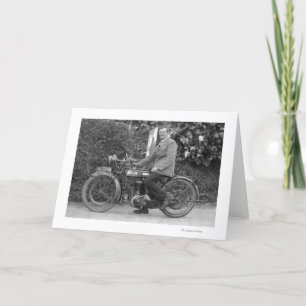 Carte Un homme sur la vieille B.S.A. Moto