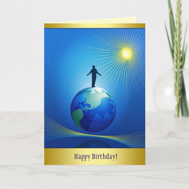 Carte Un homme sur le globe (Devant)