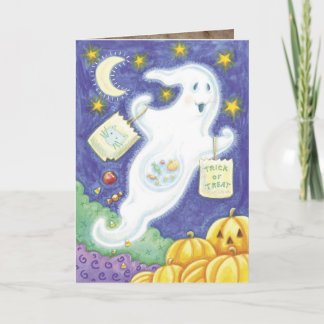 Carte Un joli fantôme d'Halloween