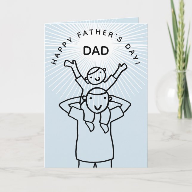 Carte Un joli papa caricaturiste avec une Fête des pères (Devant)