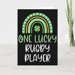 Carte Un joueur de rugby chanceux St. Patrick's Day Funn