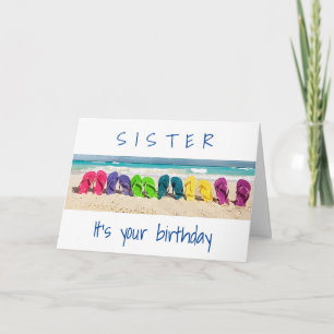 CARTE UN JOUR "À LA PLAGE" **SOEUR** À VOTRE ANNIVERSAIR